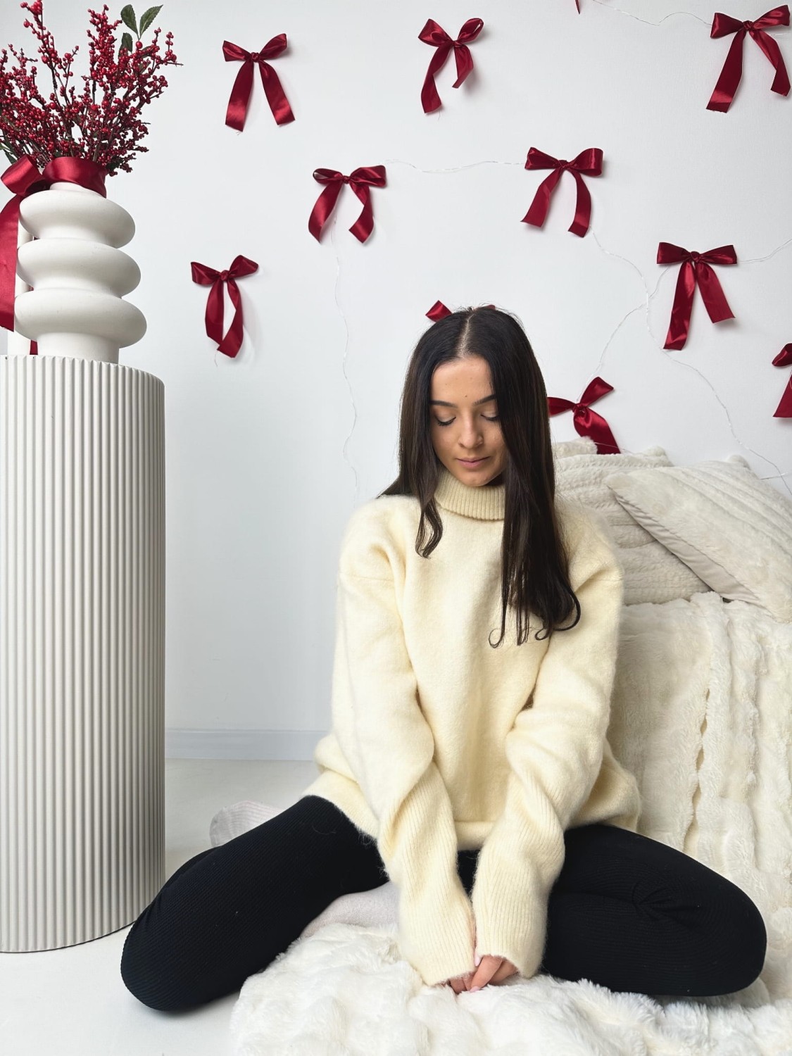 Gruby Sweter Wełniany ECRU