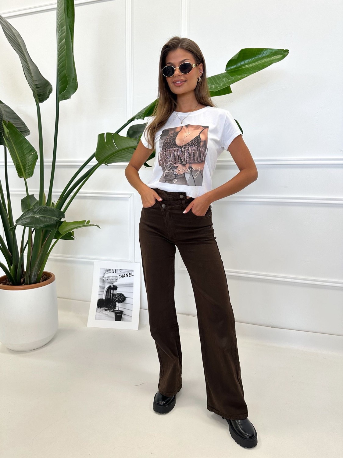 Spodnie jeansowe czekoladowe HOLLY 